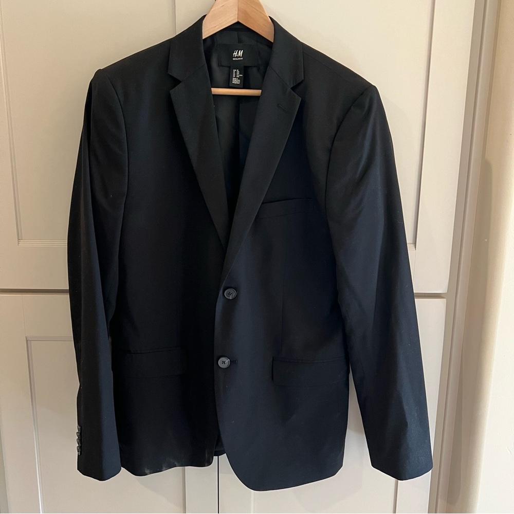 H&M Black Sport Coat Modern Tailored Blazer